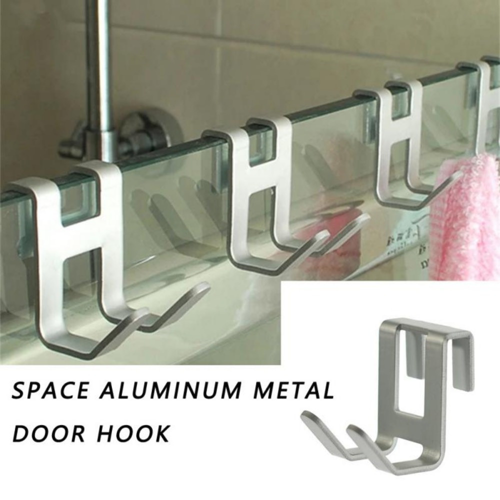 1/2/3pca Shower Door Hook Metal Hanging Hook For Clothes - Temu