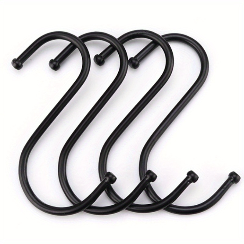 10Pcs Black Coating S Shaped Hooks Home Storage Utility Metal Hangers  Storage Holder for Hanging Plant Towel Kitchen