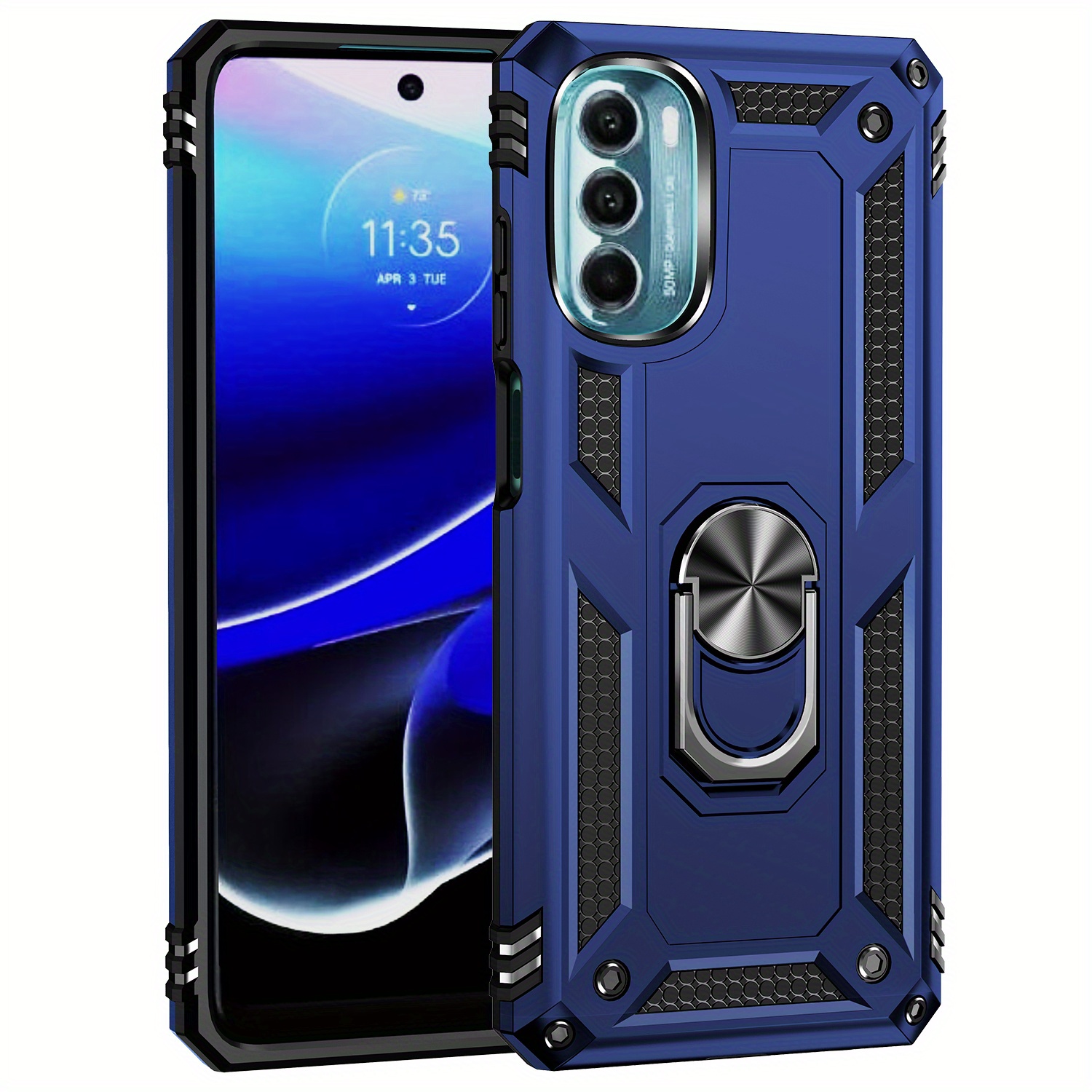  Futanwei for Motorola Moto Edge 30 Fusion Case, Moto Edge 30  Fusion Phone Case, Shockproof Protection Dual-Layer Case, Built-in Camera  Lens Protector Cover & Ring Holder Finger Kickstand