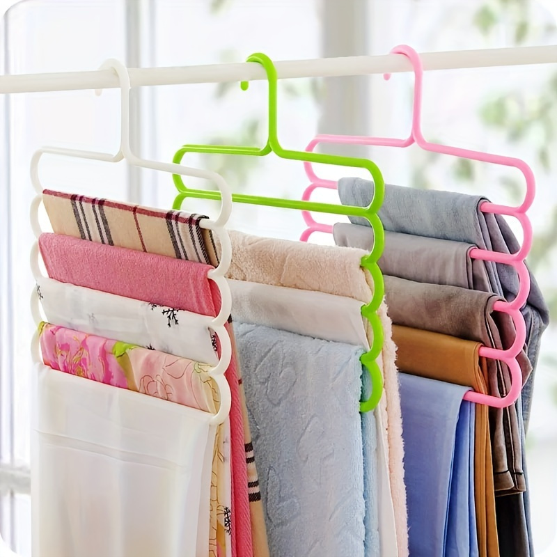 Multifunctional Double Layer Storage Hanger, Plastic Clothes