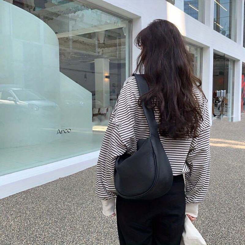 Fashion Underarm Crescent Bag, Trendy Pu Shoulder Hobo Bag