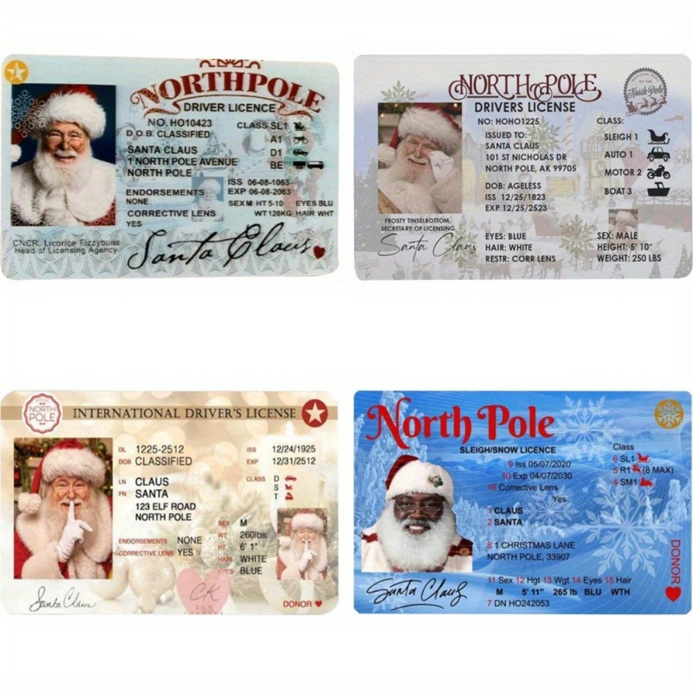 2/4pc, Santa Claus Virtual License Sled Driving License Christmas Game  Props Santa Claus Play Props, Christmas Decorations, Mini Stuff, Cute  Aesthetic