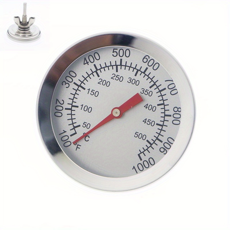 Round Pointer Stove Thermometer Kitchen Oven Fireplace Bimetal Thermometer  