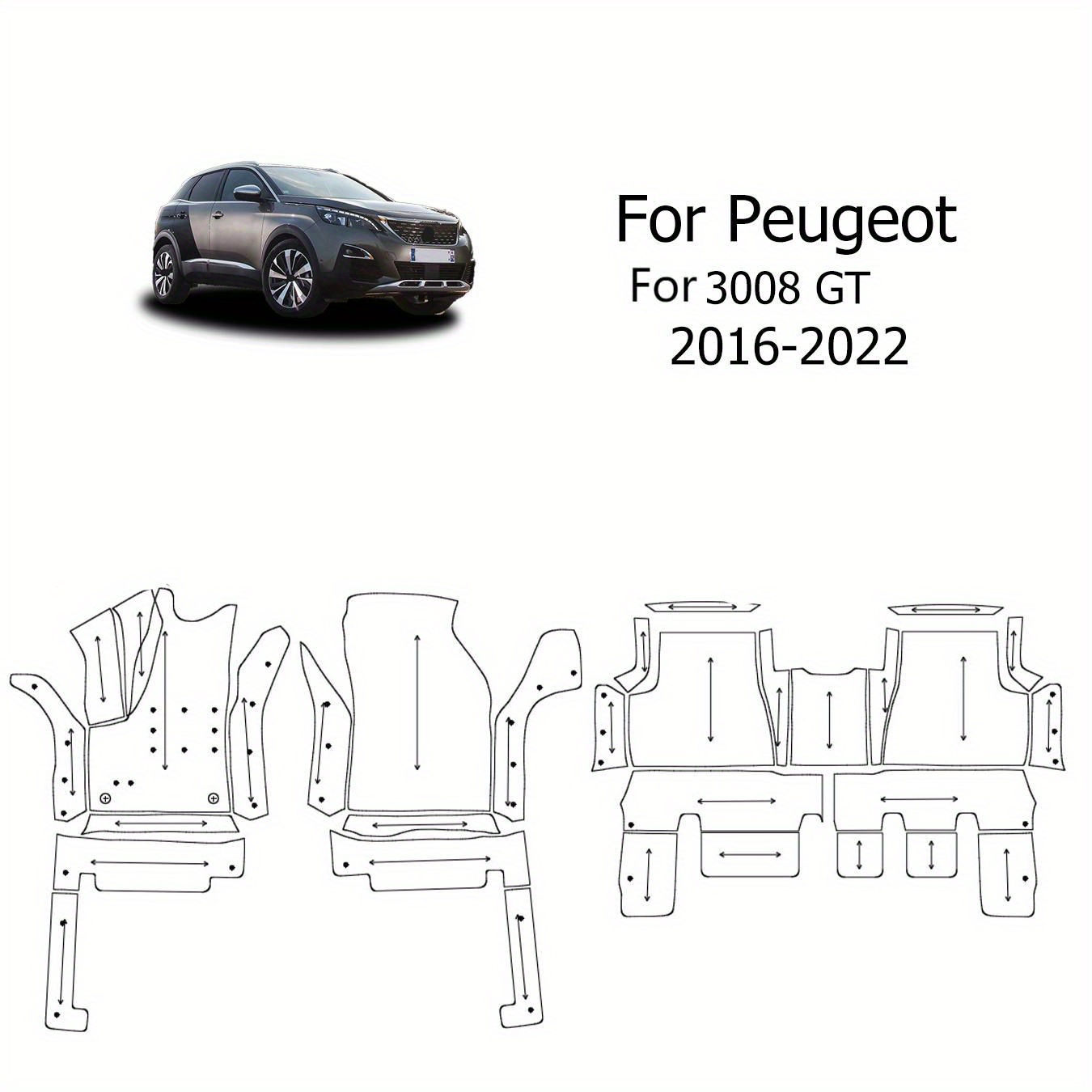 TEGART 【LHD】Für Peugeot Für 3008 GT 2016-2022 Drei Schichten PVC Stereo  Vollabdeckung Anti-Rutsch-Auto-Matten - Temu Germany