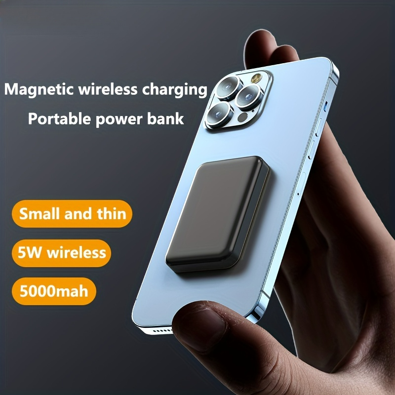 Magnetic Wireless Power Bank 5000mah Slim Light Magnetic - Temu