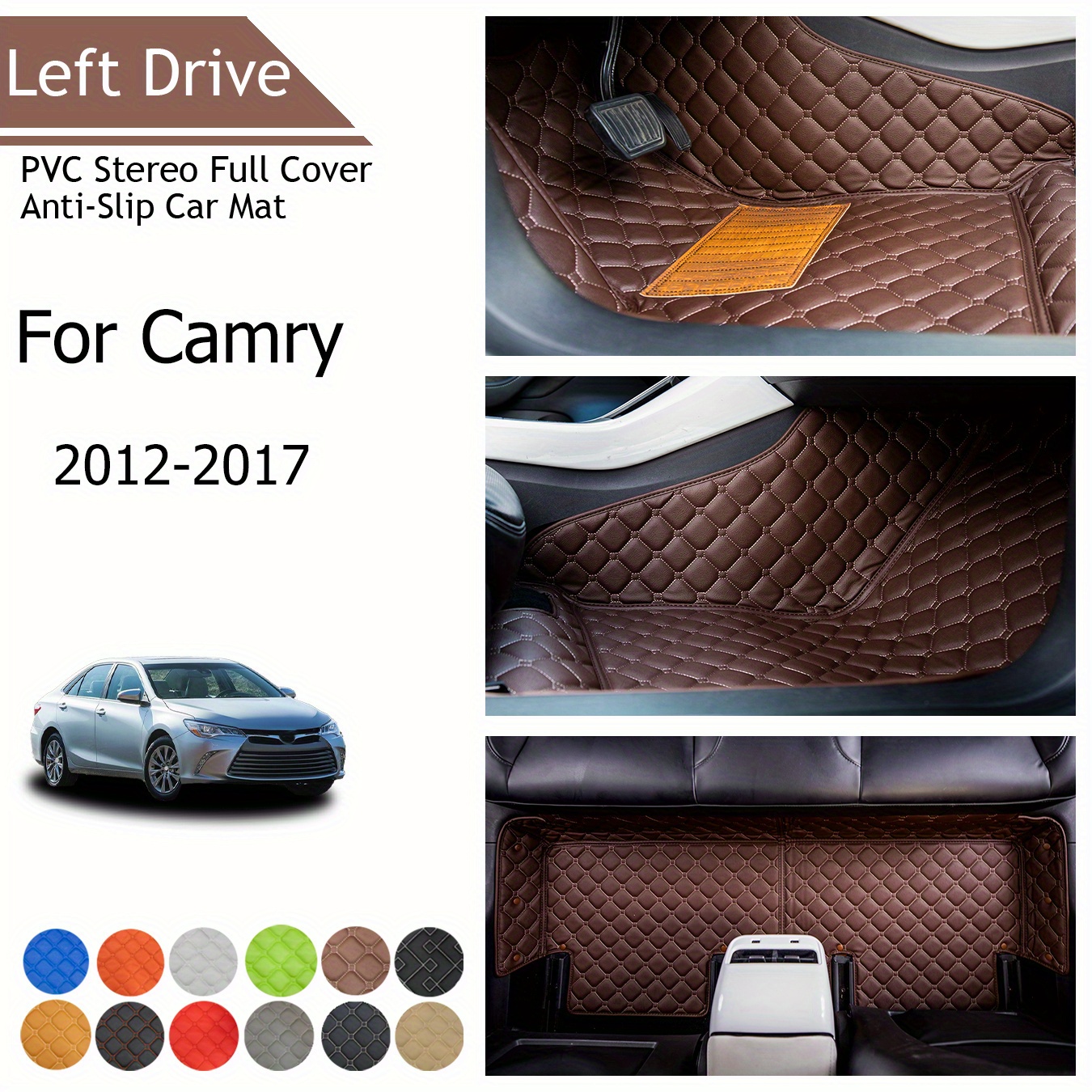 

Tegart [lhd]for Toyota For Camry 2012-2017 3 Layer Pvc Stereo Full Cover Anti-slip Car Mat