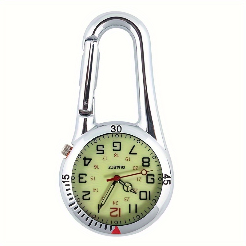 Luminous Dial Clip Carabiner Climbing Pocket Watch Temu