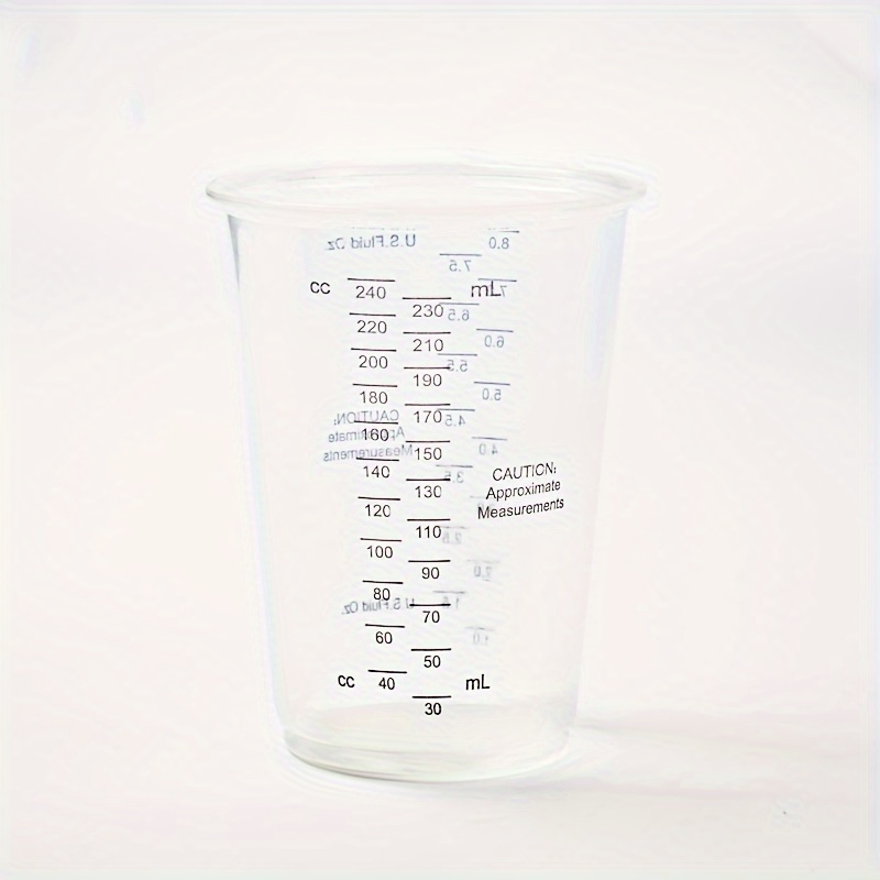 10oz Disposable Graduated Clear Plastic Cups for Mixing Paint