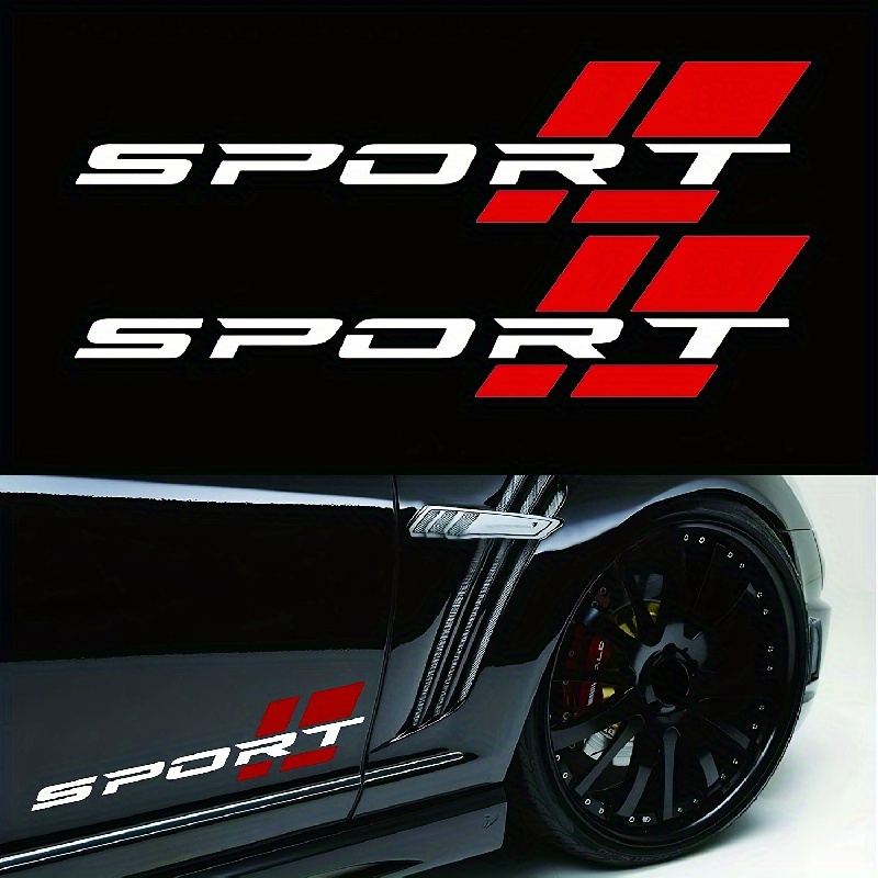 

2pcs 15in Sport Emblem Car Decals, Add Style To Your Vehicle With These Rear Trunk Badge Decals!