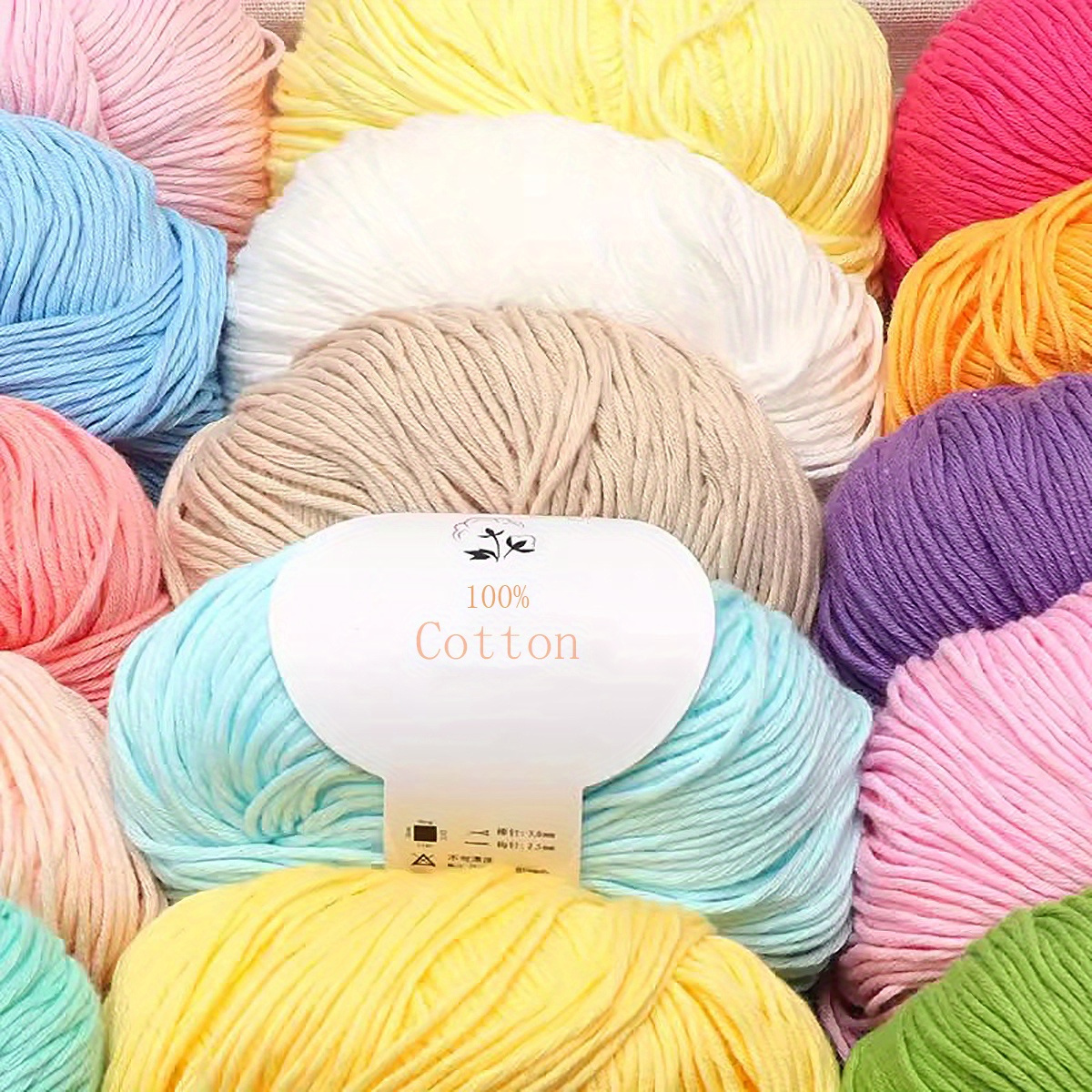 100% Cotton Yarn With Purple Markers Crochet Yarn For - Temu