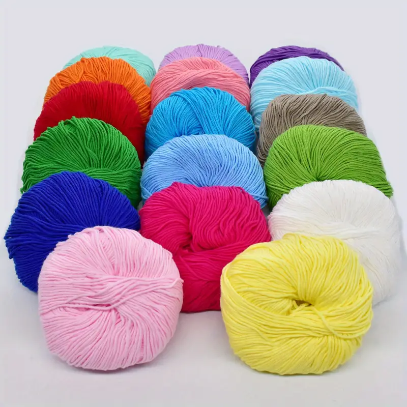 100% Cotton Yarn Multi Color Cotton Silk Knitting Yarn Soft - Temu