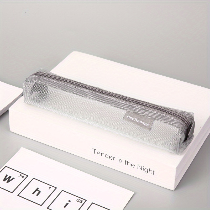 Simple Transparent Mesh Pencil Case, Student Exam Organizer, Portable Mini Pouch