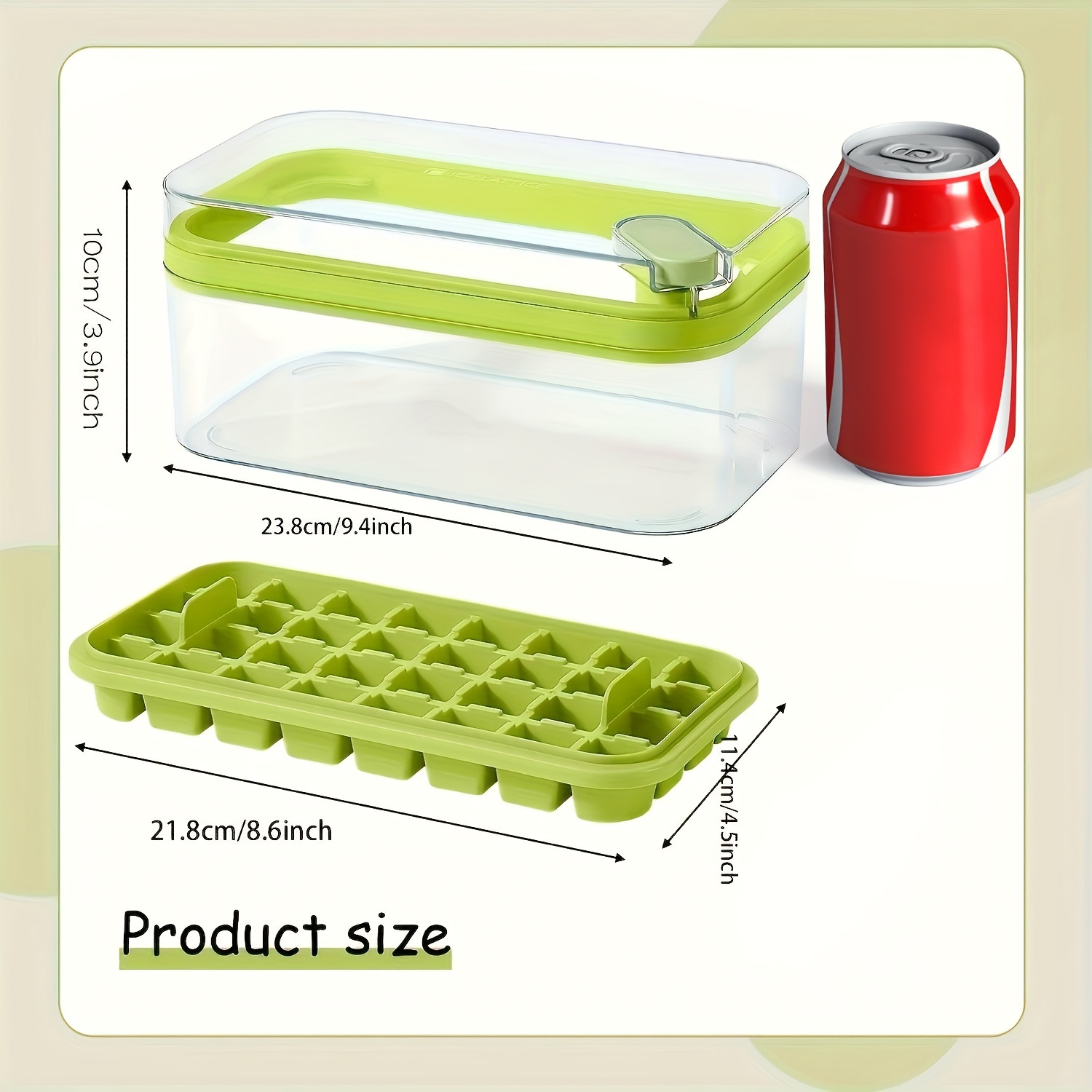 Ice Cube Tray With Lid And Container 32 / 64 Cavity Flexible - Temu