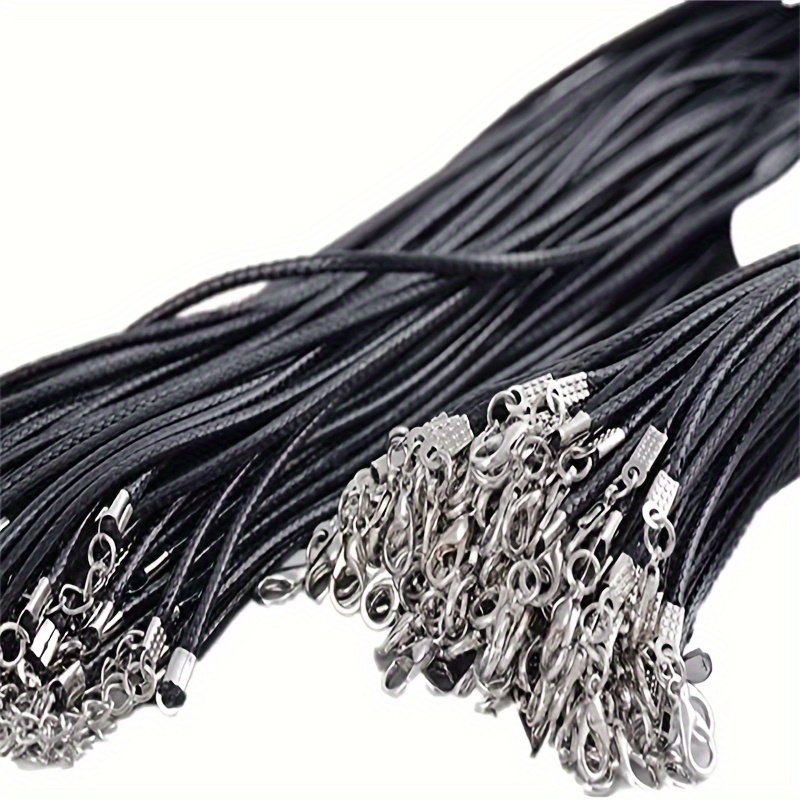 Bulk Lot Black Pu Leather String Necklace Cord Diy - Temu