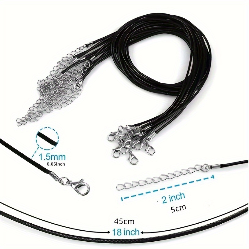 Bulk Lot Black Pu Leather String Necklace Cord Diy - Temu