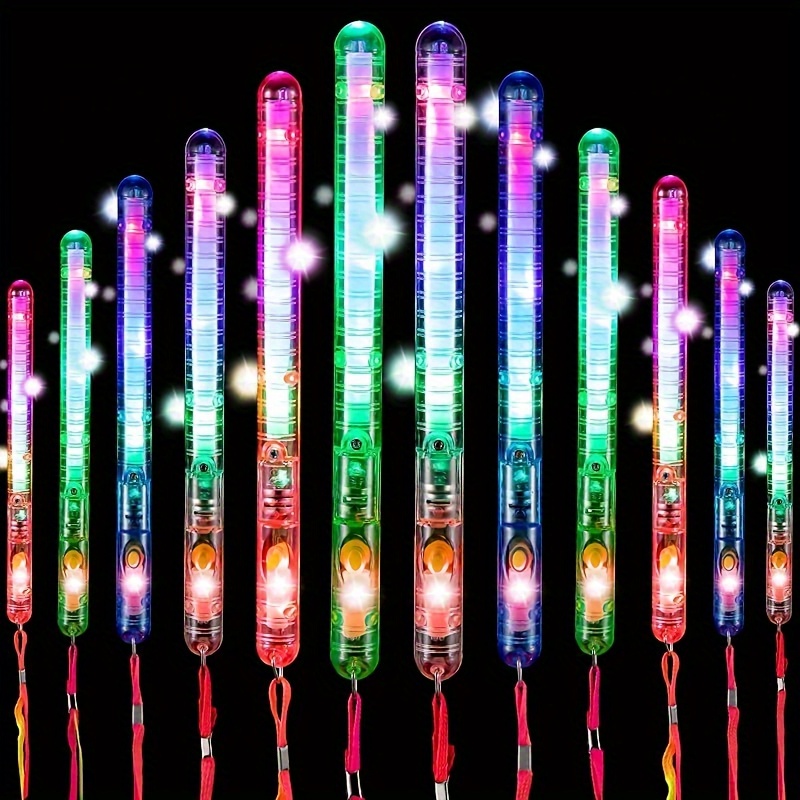 4pcs Led Light Up Sticks, Glitter Twinkle Light Multi-color Sticks, Light  Up Sticks With Lanyard, Suitable For Birthday Party, Performance Gathering,  Small Gift For Halloween Christmas Party - Toys & Games 