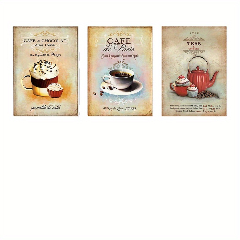 Retro Poster French High Tea Wall Art Print Canvas Painting - Temu