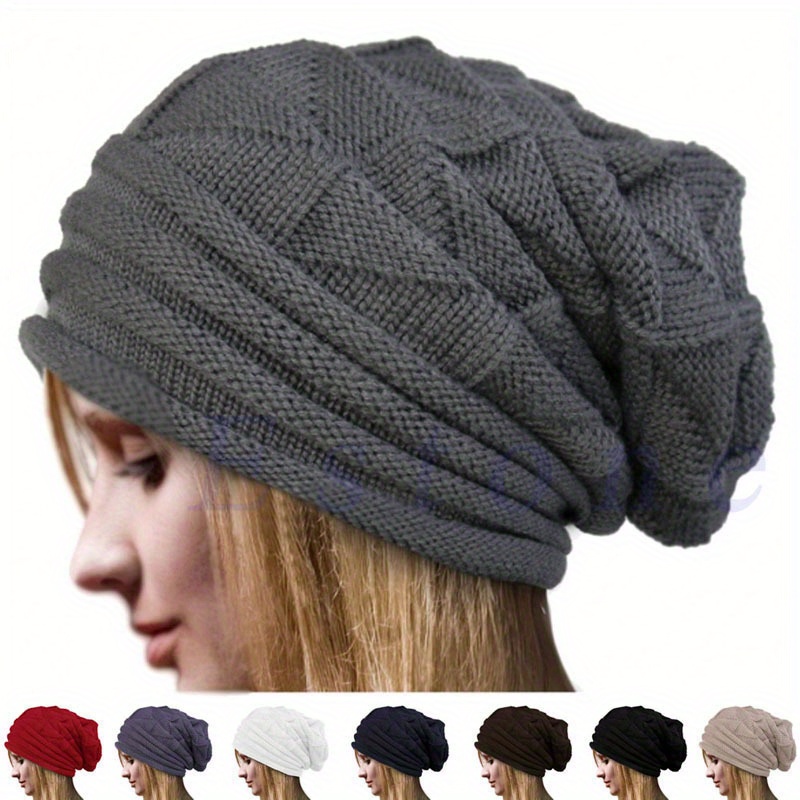 Wheat Embroidered Knitted Trendy Preppy Elastic Stretchy Thermal Slouchy  Baggy Beanie Hat, Fall Winter Keep Warm Lightweight Soft Comfortable Skull  Hat Skiing Hat For Travel, Travel Accessories - Temu