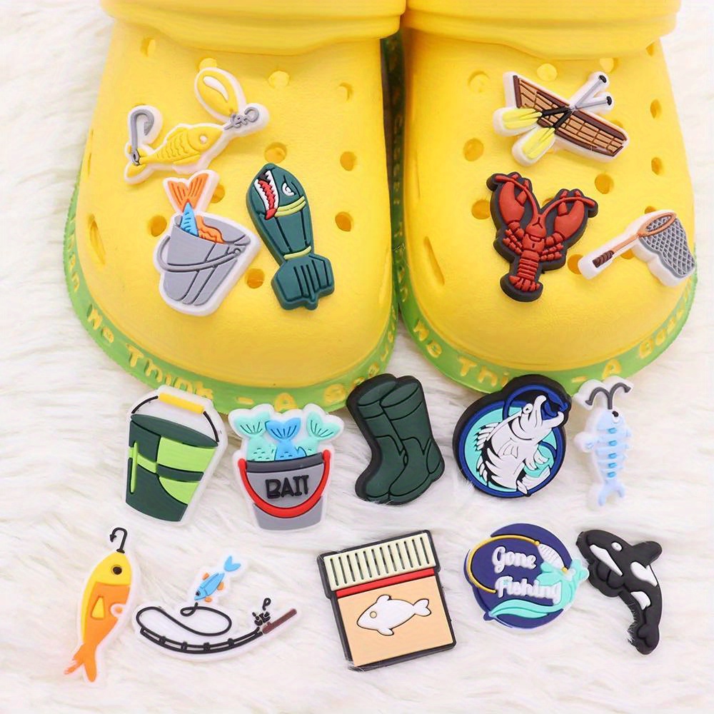 1Pcs Sea Fish Shoe Charms Accessories PVC Children Sandals Shoe Buckle Fit  Backpack Phone Case Birthday Gift
