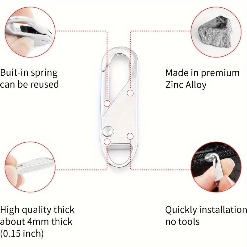 Zipper Slider Zipper Instant Zipper Repair Tool Kit - Temu