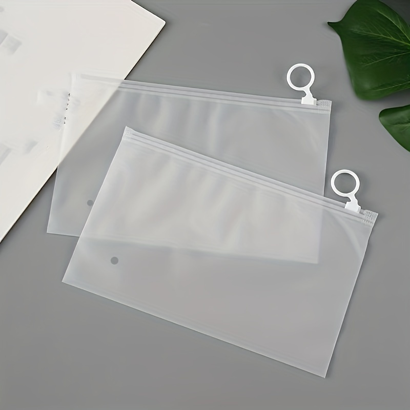 Value Pack Transparent Frosted Zipper Bags Clothing Zipper - Temu