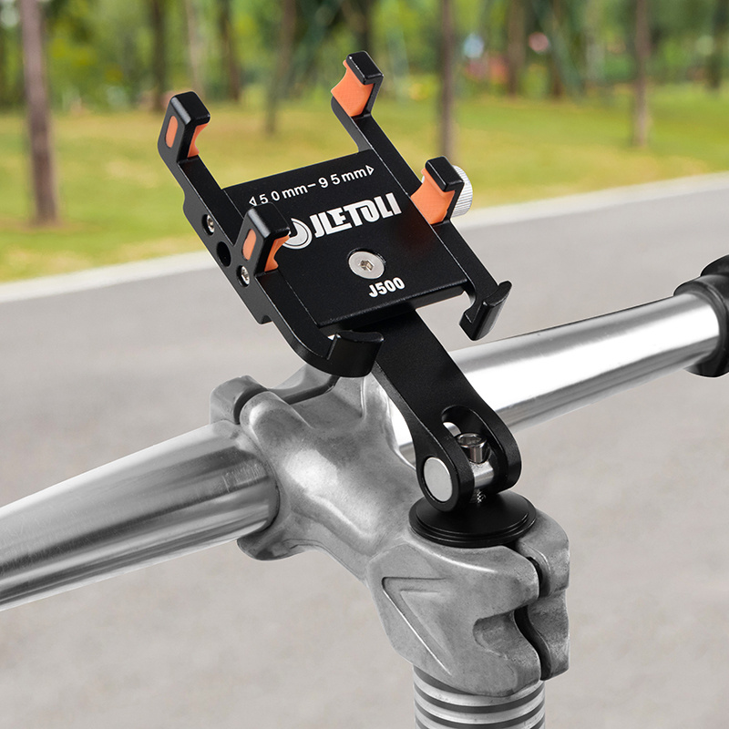 JLETOLI Aluminum Alloy Bike Phone Holder 360 Degree Rotation Bicycle Phone  Holder Non-slip Cycling Phone Stand Mtb Accessories