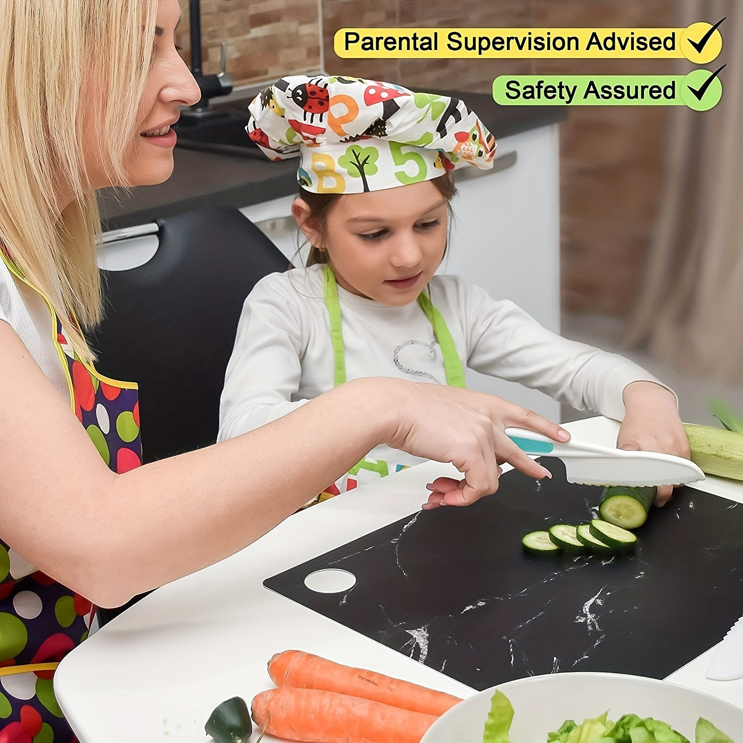 Cuchillo de cocina de plástico para niños pequeños, Nylon Set cuchillos de  cocina para niños seguros para la fruta, pan, tortas, pasteles, ensalada de  lechuga, el conjunto de cuchilla (3) Esg12141 