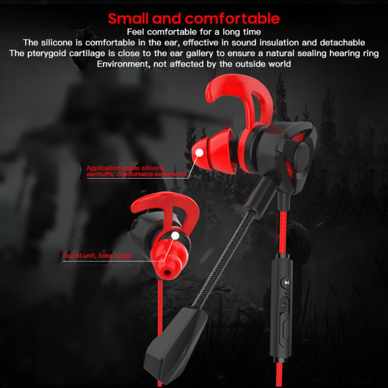 Portable Dual Driver Gaming Earphones With Microphone 3D Stereo Sound For Gaming Earphones 3.5mm Wired Gaming Earphone