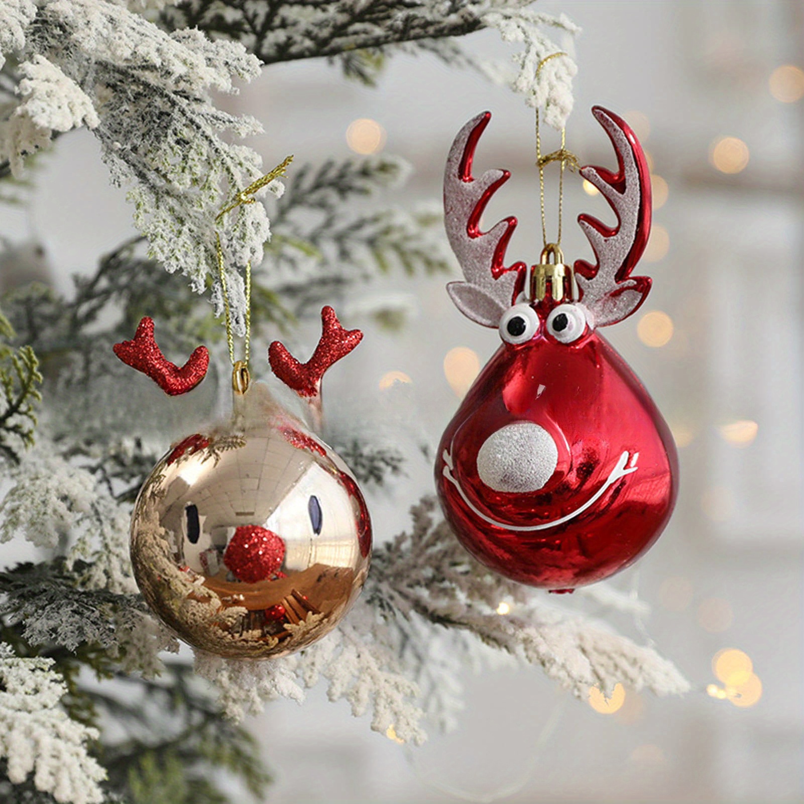  Christmas Tree Ornaments Decor Plastic Pendant Deer