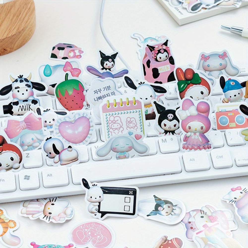 Sanrio Stickers 24 Pcs Hello Kitty Stickers Kids Scrapbooking Diy Card  Sticker Book Skateboard Diy Decoration Water Bottles Toys