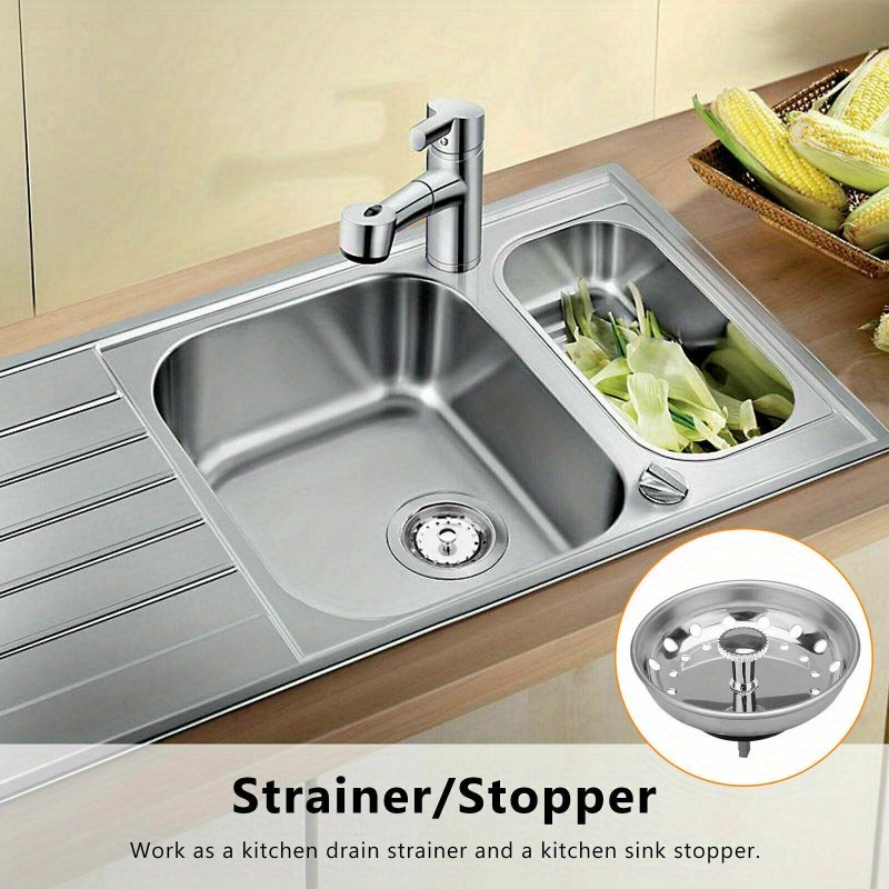 2pcs Set Kitchen Sink Stopper Stainless Steel Sink Strainer - Temu