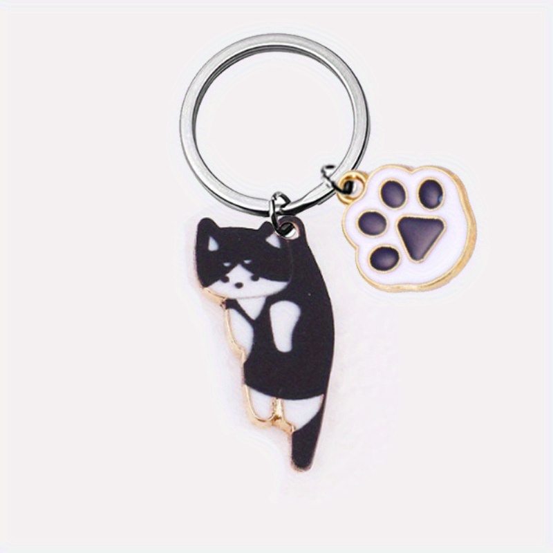 Cute Cartoon Kitten Keychain Alloy Key Ring Bag Pendant
