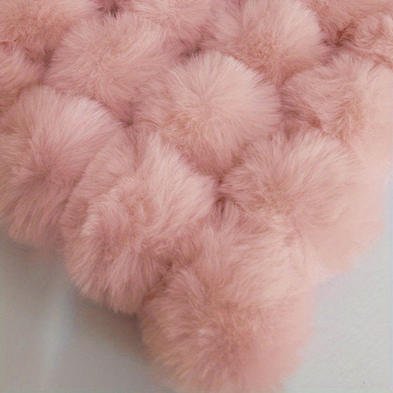 Faux Rabbit Plush Ball Fluffy Ball Pom Pom With Elastic Ring - Temu