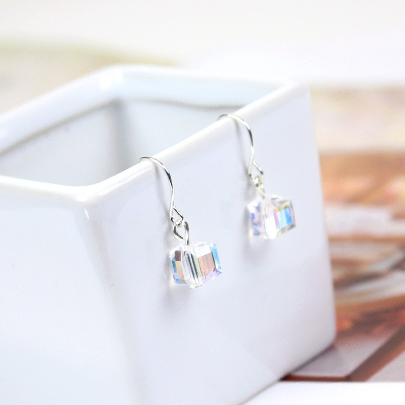 Cute Shiny Aurora Sugar Design Hook Earrings Minimalist - Temu
