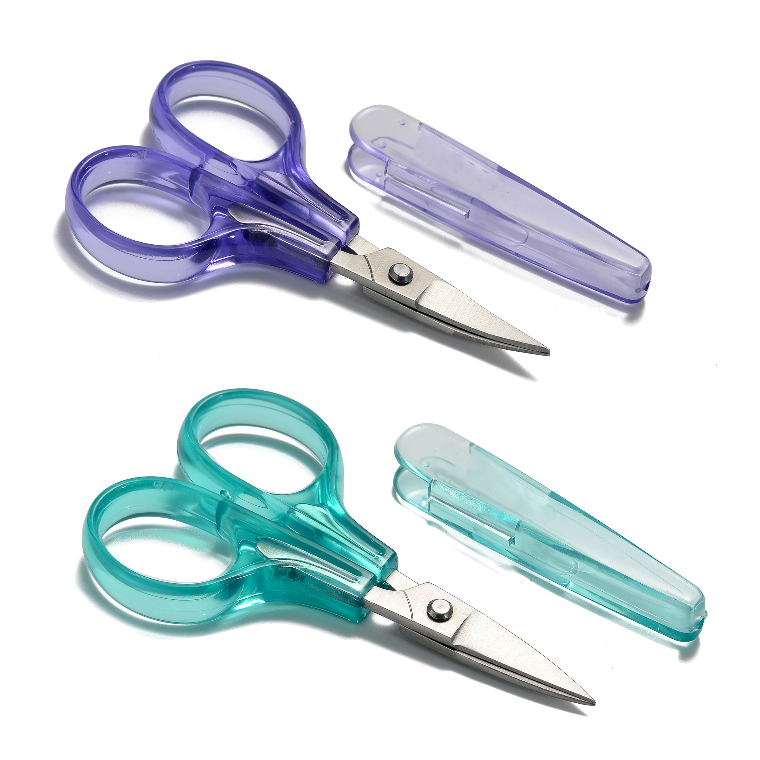 Lilac Curved Blade Needlepoint Scissors with Cap - TSA Approved