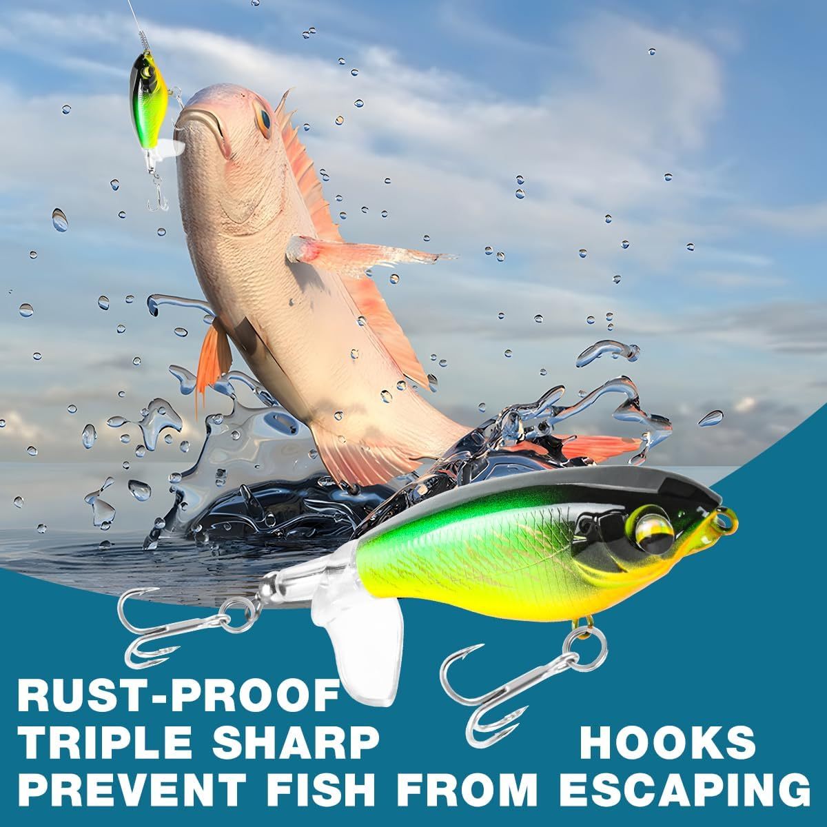 Top Water Fishing Lures Bait With Propeller Tail - Temu