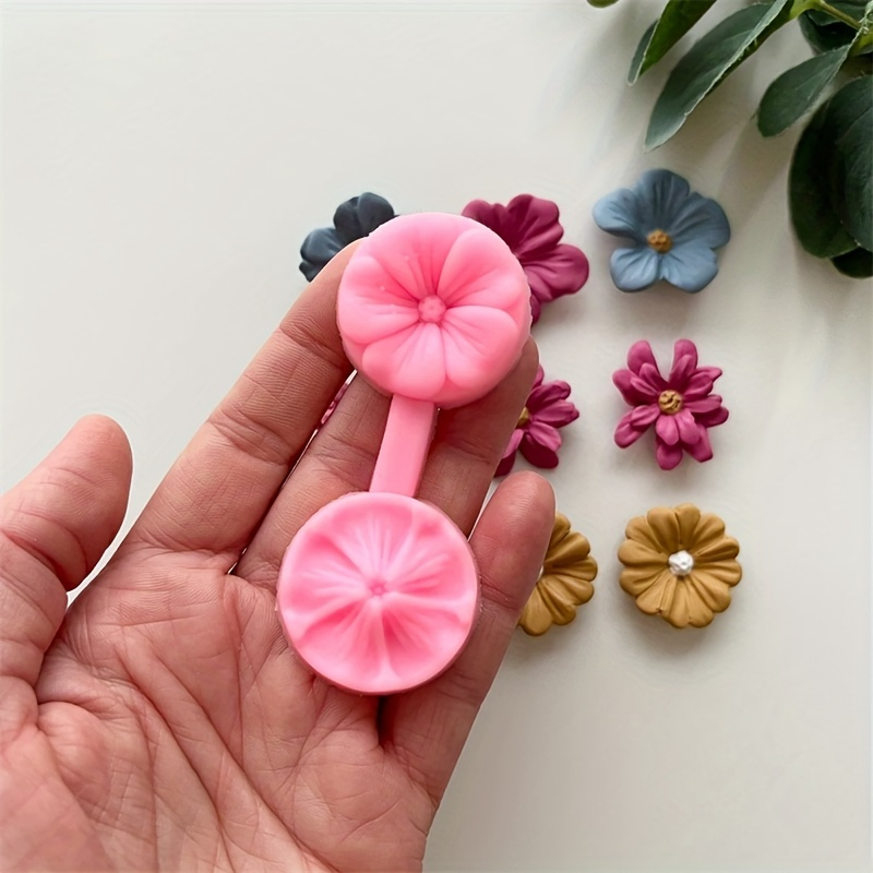 Flower Mold Rose Polymer Clay Flowers Cabochon Mold Resin Clay Mould 