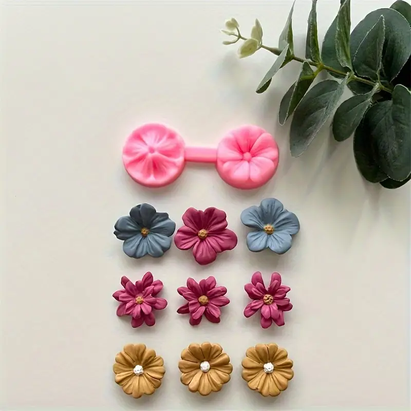 Flower Press Silicone Mold Polymer Clay Micro Cutters Floral - Temu
