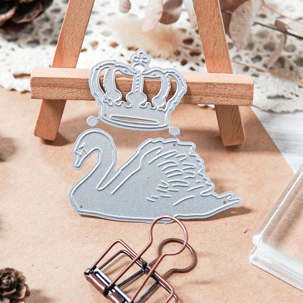 Beautiful And Noble Swan / Crown Cutting Dies Cut Stencils Card Paper Craft  Diy Template Metal Cutting Dies Album Embossing Scrapbooking For Gift  Blessing Birthday Thanks Card - Temu Philippines