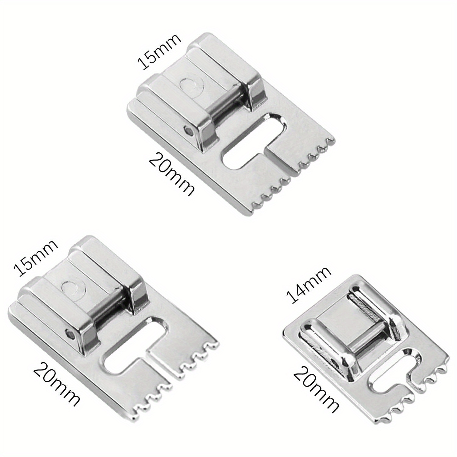 Metal Sewing Machine Presser Foot with 3 Sizes Double Twin