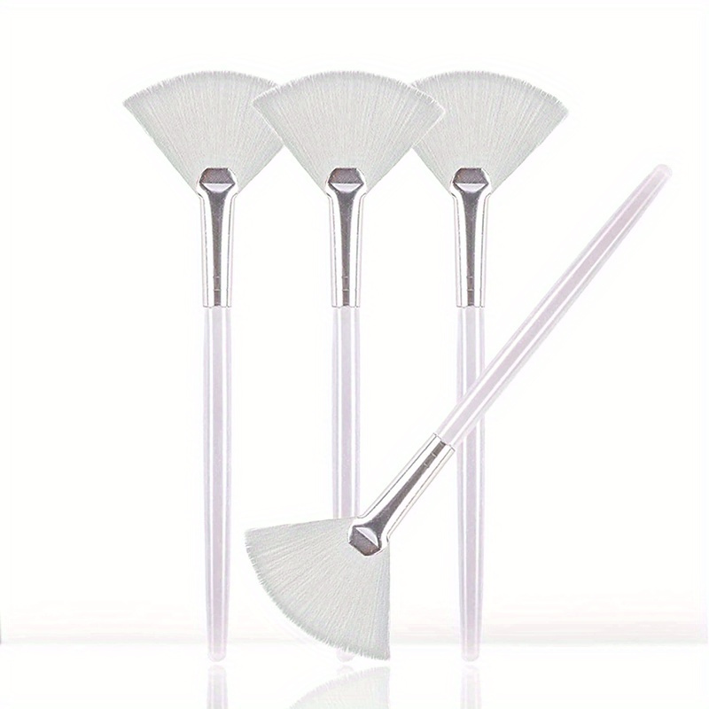 4pcs Juslaco Fan Brushes For - Soft Nylon Bristle, Oval-shaped Mask Applicator & Cosmetic Cream Tools, Essential For Peel Masks, Essential For , Skin Care Tools|cylindrical Fan Brushes|nylon Bristle