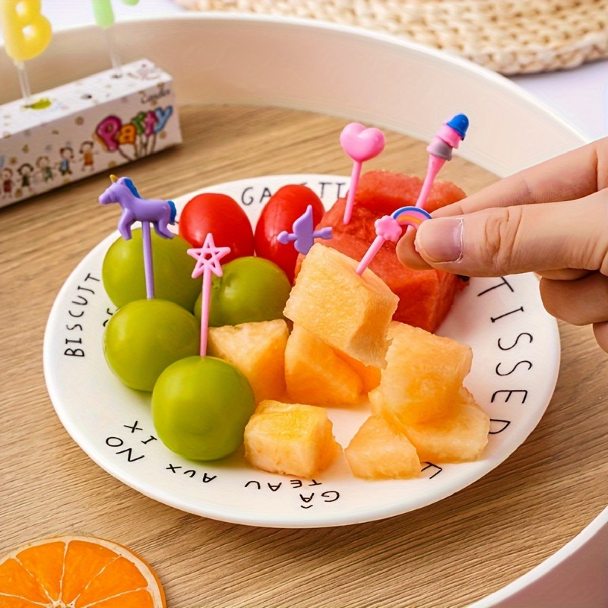 Set of 10 Fruit & Kids Food Picks