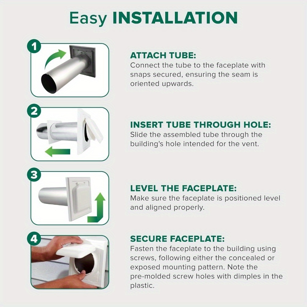 Cubierta de ventilación de plástico para secadora, cubierta de rejilla de  ventilación de 3 solapas para conducto de pared, cubierta de ventilación  con