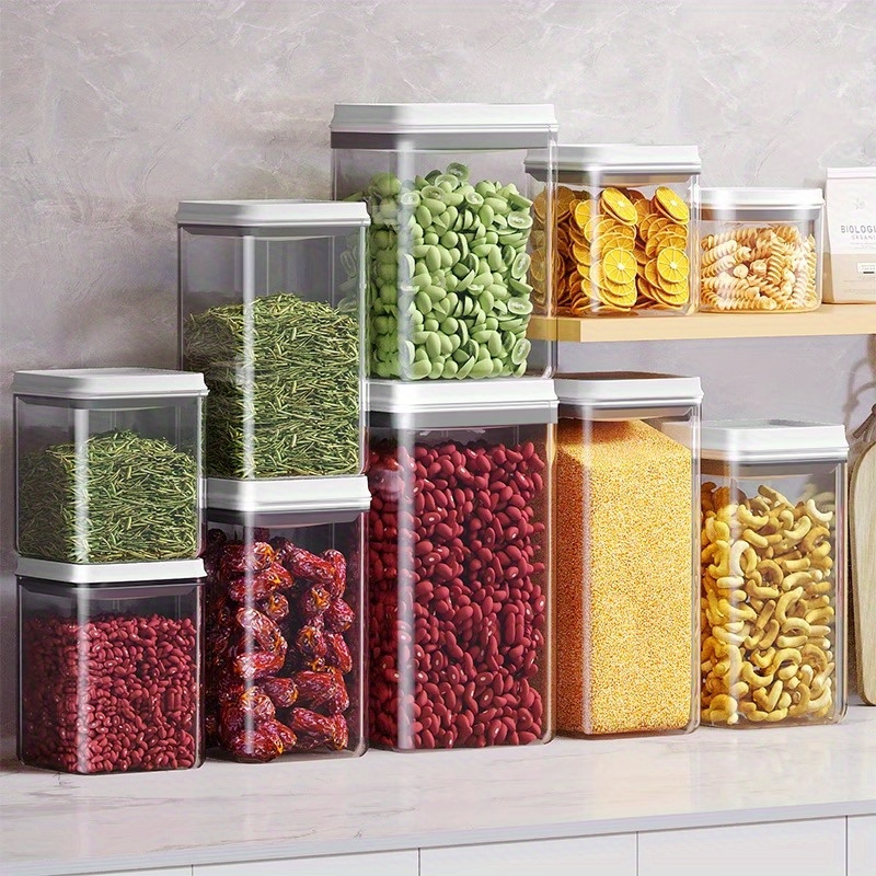 1pc Plastic Food Storage Jar, Minimalist Clear Food Storage Jar For