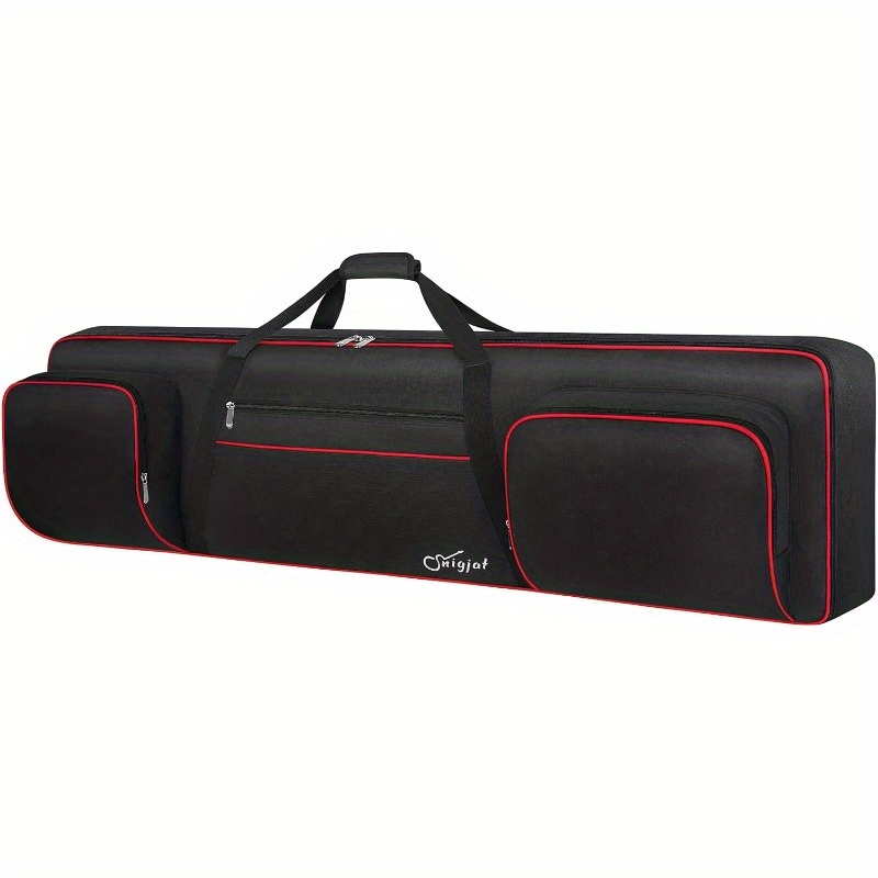 Image of 88 Key Keyboard Case Soft (interior: 53.5"x13.8"x6.8"), Padded Piano Case With Handles And Adjustable Shoulder Straps, Keyboard Gig Bag With 3-pocket For Music Sheet Stands, Sustain Pedals, Cables