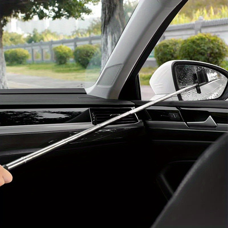 Essuie-glace de rétroviseur de voiture, nettoyeur de raclette de miroir  automatique rétractable, coulisse de fenêtre de voiture à longue poignée