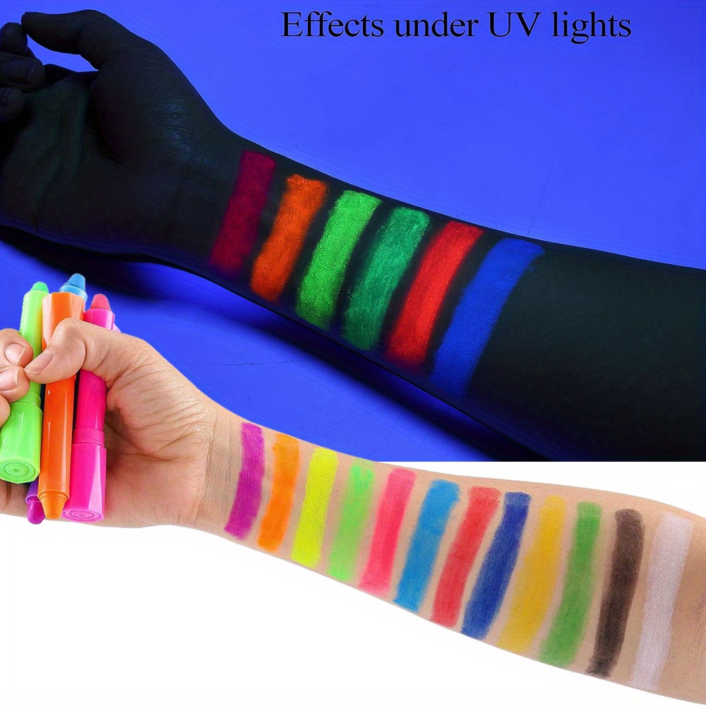 12 Colors Luminous Face Paint Crayons Body Paint Glow In The - Temu United  Arab Emirates