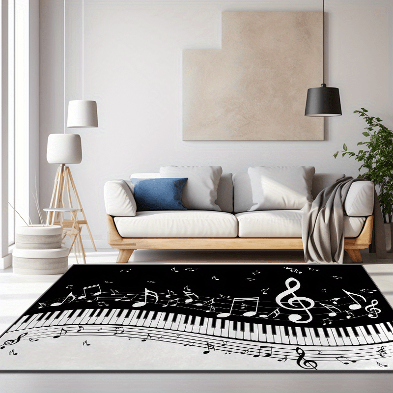 

Music Style Carpet, Printed Carpet, Piano Keys, Soft Carpet, Suitable For Bedroom, Living Room And Dining Room Carpet, Can Be Machine Washed Anti-slip Waterproof And Dirt-proof Mat, Home Decoration