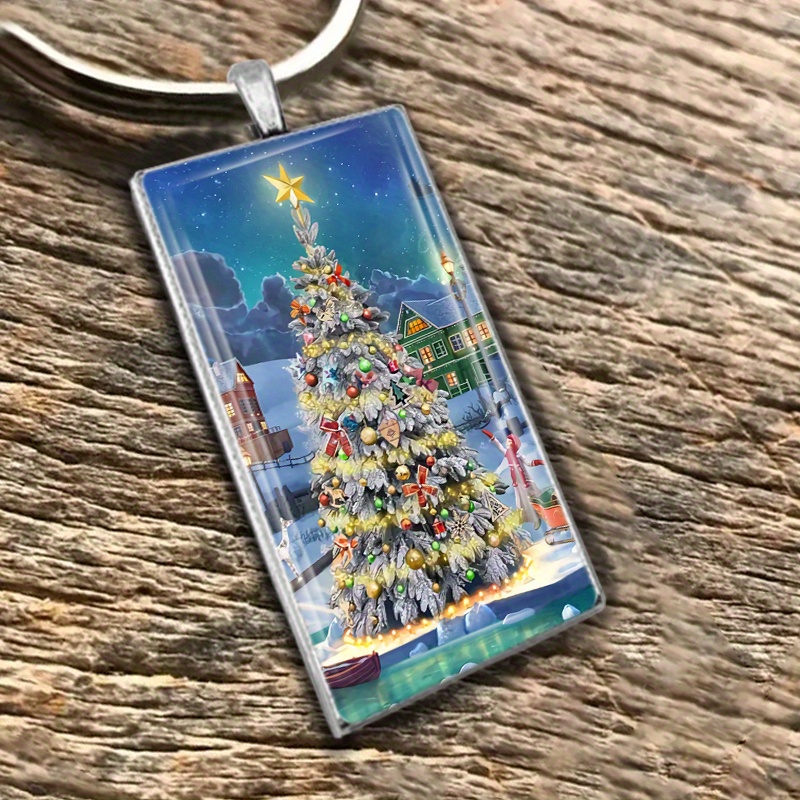 Christmas Tree Key Tag Keychain Alloy Key Chain Ring Bag Backpack Charm Car Hanging Pendant Jewelry, Jewels Making Accessories Xmas Gift,Temu