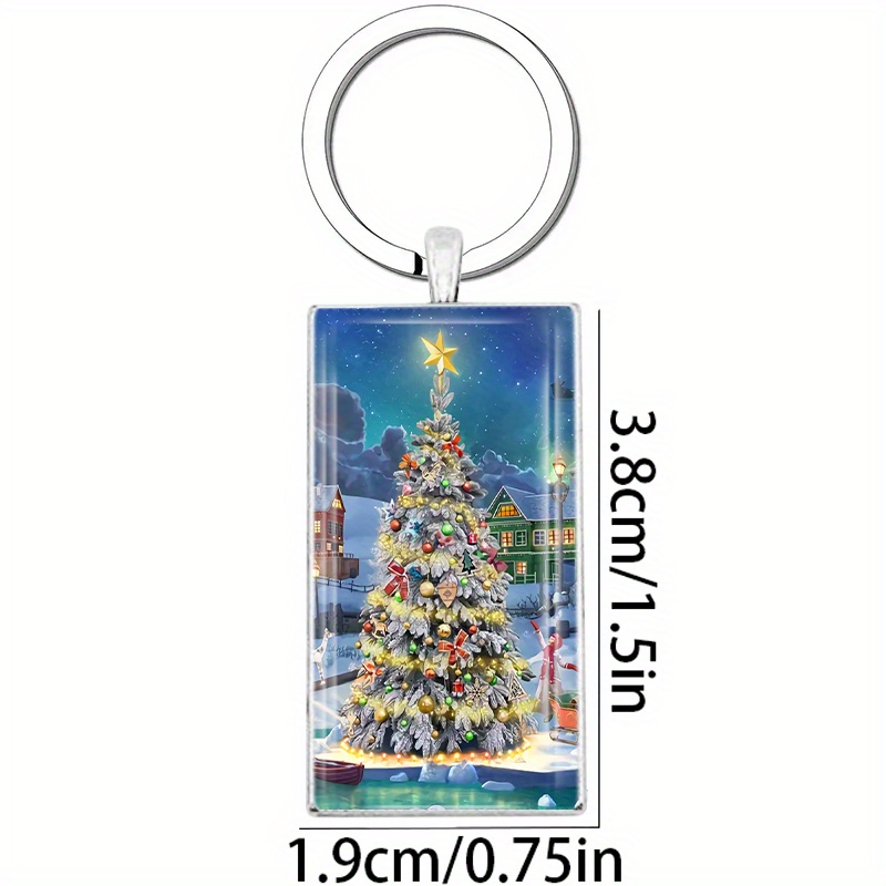 Christmas Tree Key Tag Keychain Alloy Key Chain Ring Bag Backpack Charm Car Hanging Pendant Jewelry, Jewels Making Accessories Xmas Gift,Temu